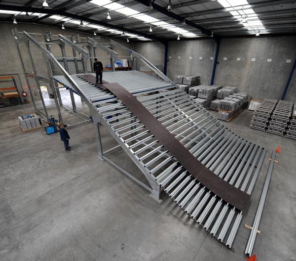 Framework of the ramp to be used for the UCI BMX World Championships.